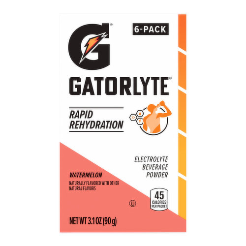 Gatorade Gatorlyte Electrolyte Beverage Powder Watermelon, 6 Count