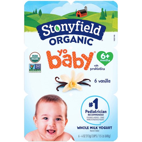 Stonyfield Organic Yobaby Yogurt, Vanilla (Pack of 6)