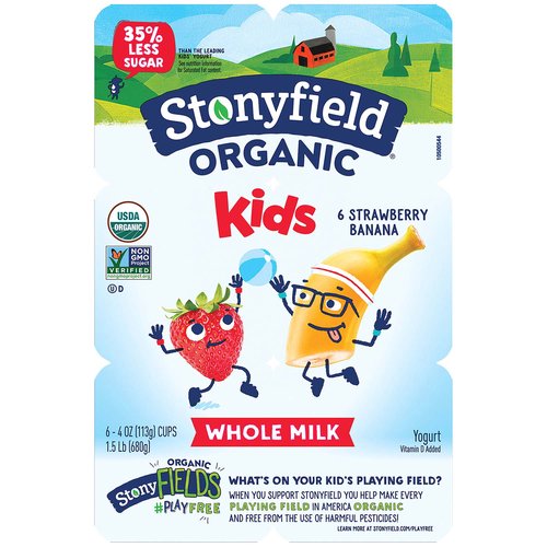 Stonyfield Organic Kids Yogurt, Strawberry Banana (Pack of 6)
