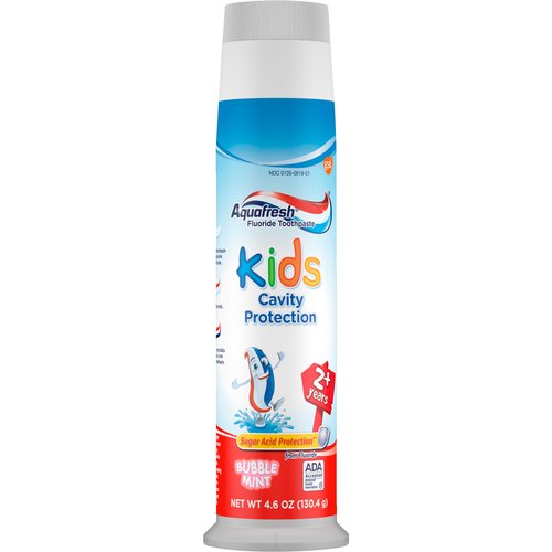 Aquafresh Kids Cavity Protection Fluoride Toothpaste, Bubble Mint