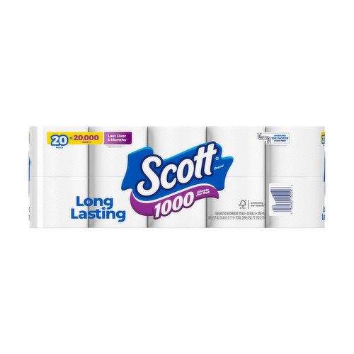 Scott 1000 Toilet Paper Rolls 1 Ply Toilet Tissue