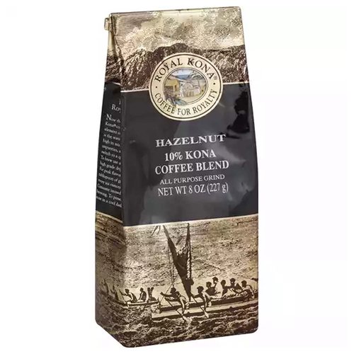 Royal Kona Coffee, Hazelnut, Ground, 10% Blend