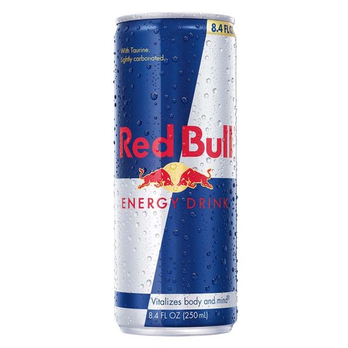 Vitalizes body and mind. With taurine. Lightly carbonated. 110 calories per can. Red Bull Energy Drink. Red Bull is appreciated worldwide by top athletes, busy professionals, college students and travelers on long journeys. Caffeine content: 80 mg/8.4 fl oz. www.redbull.com. Please recycle. Made in Austria.

