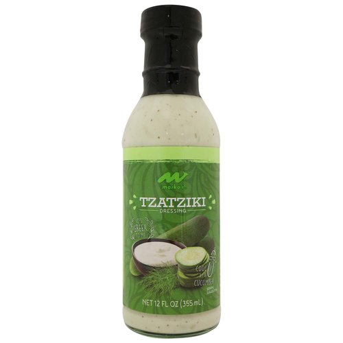 Tzatziki Dressing – Tzatziki is a Middle Eastern sauce made of yogurt, cucumber and dill, usually served with grilled meats or in Gyros, in Pita Bread sandwiches or as a dip for sliced cucumbers.