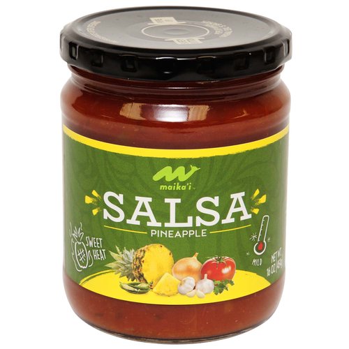 Made by a family-owned company in Fort Worth, Texas, batch-by-batch, our Maika`i salsas are available in 6 great tasting and fun flavors!
It’s the perfect pairing with our Maika`i Organic Tortilla Chips, Hand-Cut Potato Chips or as a sauce for grilled fish, chicken or meats.
Our salsas are the perfect “foundation” for the “made from scratch” cooks. Add fresh, chopped cilantro, pineapple or mango as a topper for grilled fish, chicken or meats.