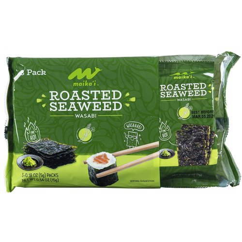 Maika`i Organic Roasted Wasabi Seaweed