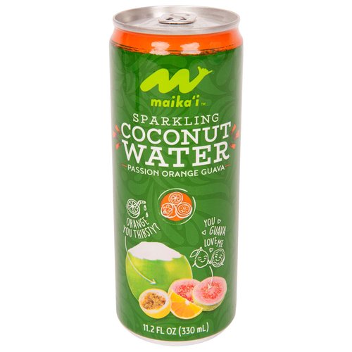 Maika`i Sparkling Coconut Water, Passion Orange Guava