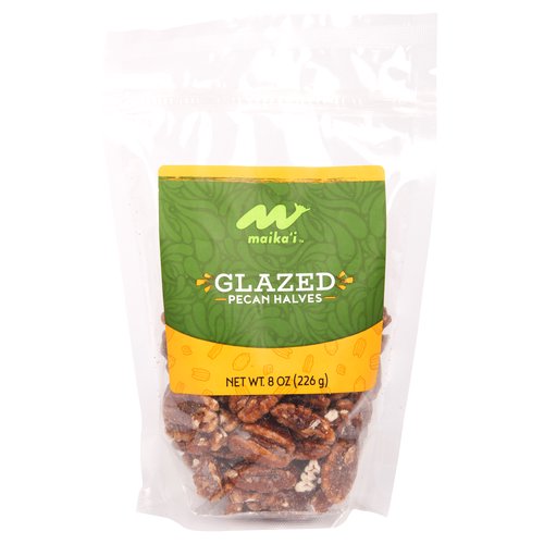 Glazed Pecan Halves – Pecan halves are glazed with honey, are crunchy and bursting with flavor.  Use in your tossed salads, decorate your ice cream sundaes, or eat right out of the bag!

Ingredients: Pecans, Corn Syrup, Sugar, Salt
