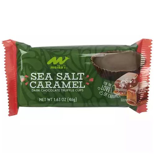 Maika`i Dark Chocolate Truffle Cups, Sea Salt Caramel