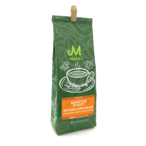 Maika`i Medium Roast 10% Kona Coffee, Ground