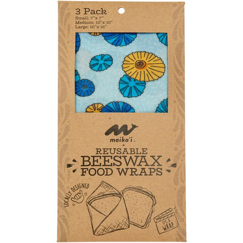 Maika`i Reusable Beeswax Food Wrap, Opihi