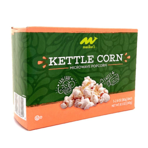 Maika`i Organic Microwave Popcorn, Kettle