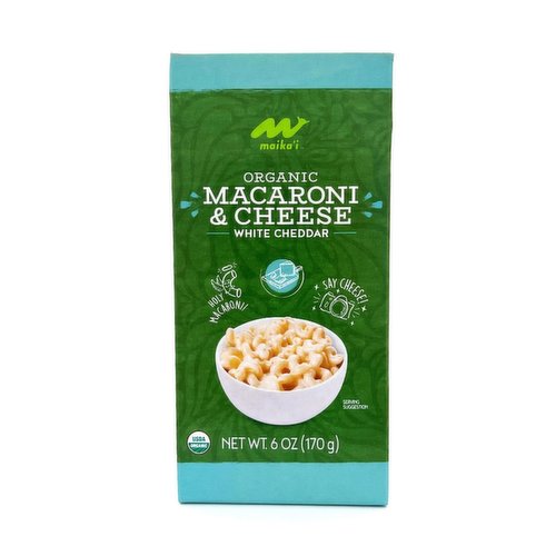 Maika`i Organic Macaroni & Cheese, White Cheddar