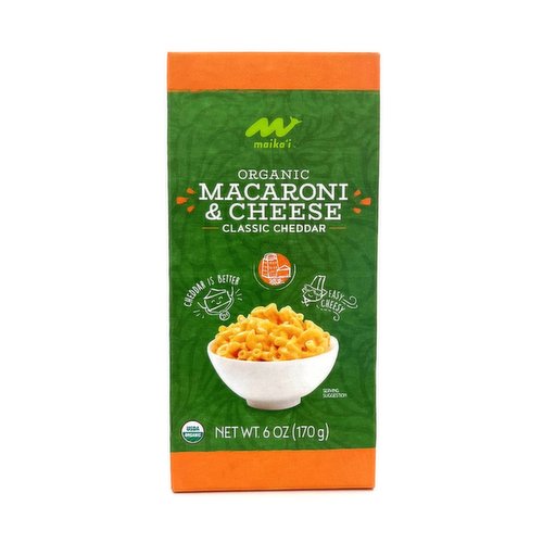 Maika`i Organic Macaroni & Cheese, Classic Cheddar