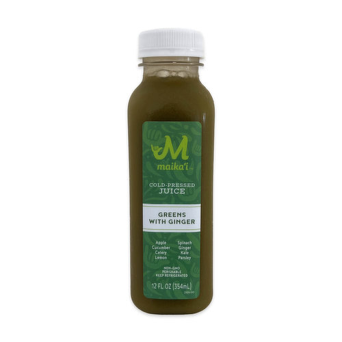 Maika`i Greens With Ginger Cold Pressed Juice