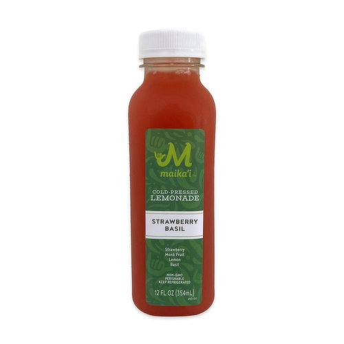 Maika`i Strawberry Basil Cold Pressed Lemonade