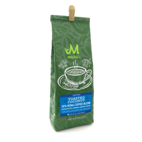 Maika`i Toasted Coconut 10% Kona Blend Ground Coffee