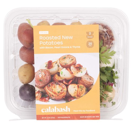 Calabash Roasted New Potatoes with Bacon, Pearl Onions & Thyme