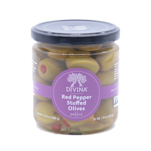 Divina Red Pepper Stuffed Olives