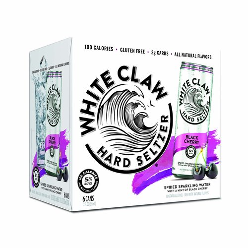 White Claw Black Cherry Spiked Sparkling Water, Cans (Pack of 6)