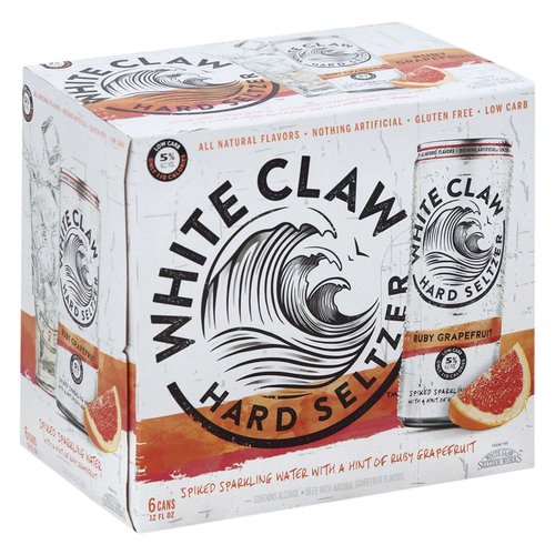 White Claw Hard Seltzer, Ruby Grapefruit (Pack of 6)