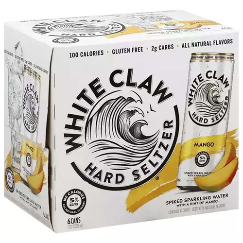 White Claw Mango Hard Seltzer, Cans (Pack of 6)