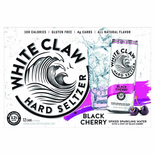 White Claw Black Cherry Hard Seltzer, Cans (Pack of 12)