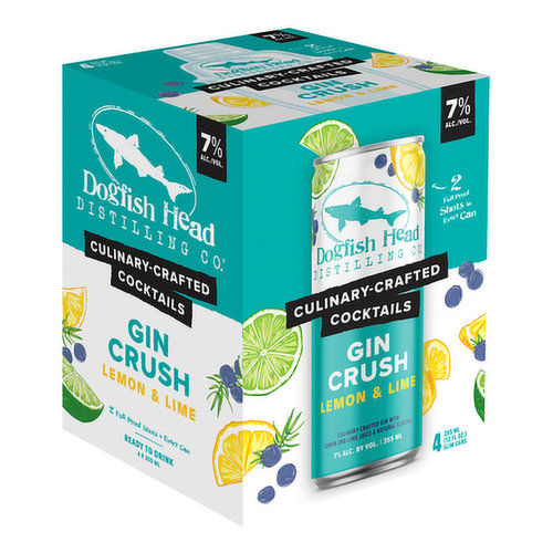 Dogfish Gin Crush Lemon and Lime Ready to Drink (4-pack)