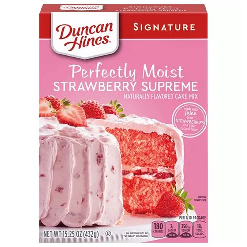 Duncan Hines Signature Perfectly Moist Cake Mix, Strawberry Supreme