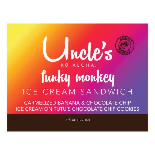 Uncle's Funky Monkey Ice Cream Sandwich