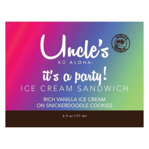 Uncle's It's a Party Vanilla Ice Cream Sandwich