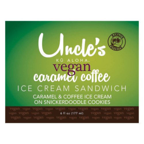 Uncle's Ice Cream Sandwich, Vegan Caramel Coffee