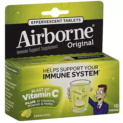 Airborne Immune System Supplement, Effervescent Tablets, Lemon-Lime