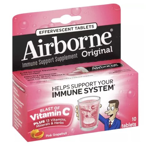 Airborne Immune Support Supplement, Effervescent Tablets, Pink Grapefruit