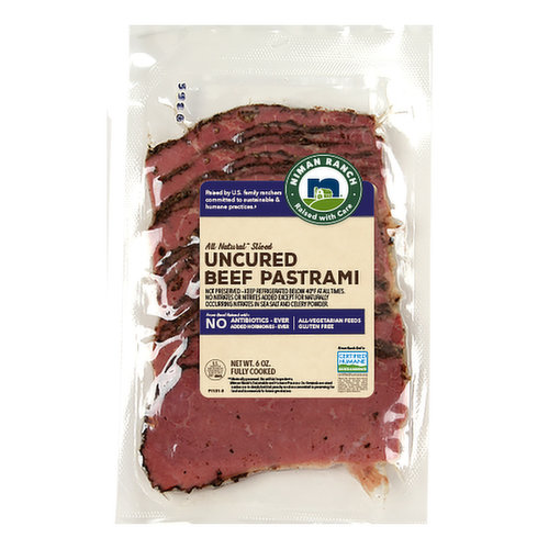 Niman Ranch Uncured Beef Pastrami, Sliced