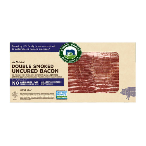 Niman Ranch Uncured Bacon, Double Smoked