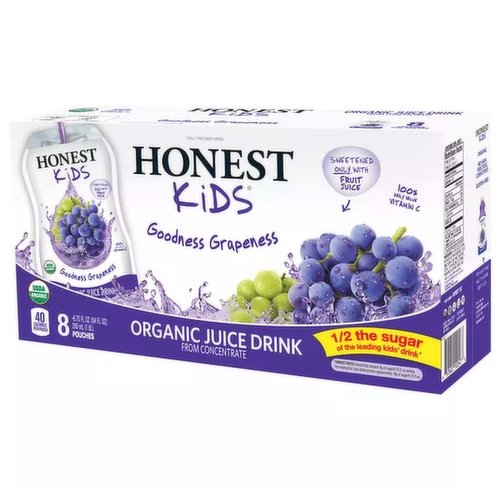 Honest Kids Goodness Juice, Grapeness (Pack of 8)