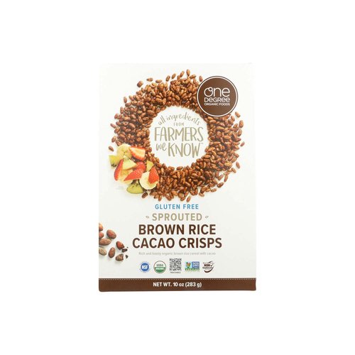 One Degree Organic Foods Veganic Sprouted Brown Rice Cacao Crisps Cereal