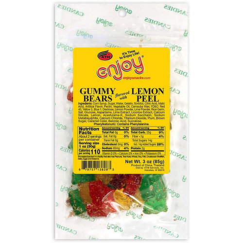 Enjoy Gummy Bears with Lemon Peel