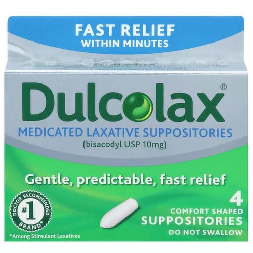 Major Bisacodyl 10 mg Medicated Laxative Suppository - 100 ct