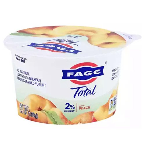 Fage Total 2% Milkfat Greek Strained Yogurt with Peach