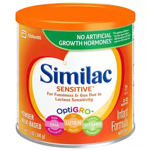 Similac Sensitive For Fussiness and Gas Infant Formula with Iron Powder, 12 Oz