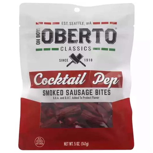 Oberto Cocktail Pep Smoked Sausage Bite Size