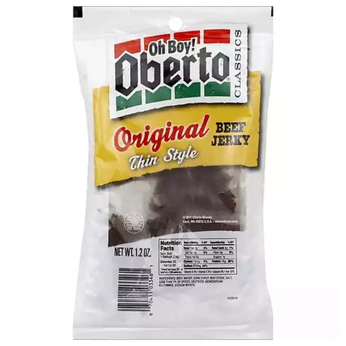 Oberto Classics Beef Jerky, Thin Style, Original