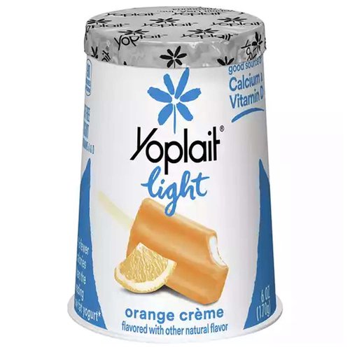 Yoplait Light Fat Free Yogurt, Orange Crème