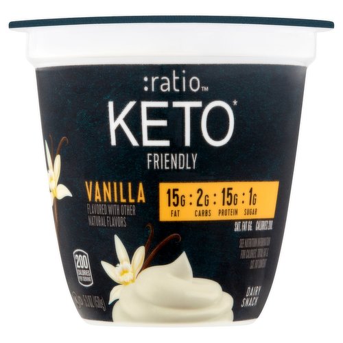 Ratio KETO Friendly Yogurt Cultured Dairy Snack, Vanilla