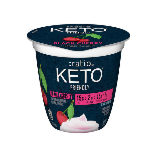 Ratio KETO Friendly Yogurt Cultured Dairy Snack, Black Cherry