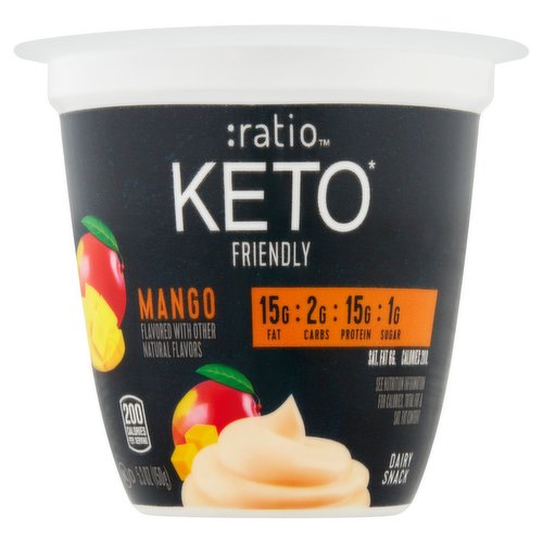 Ratio KETO Friendly Yogurt Cultured Dairy Snack, Mango