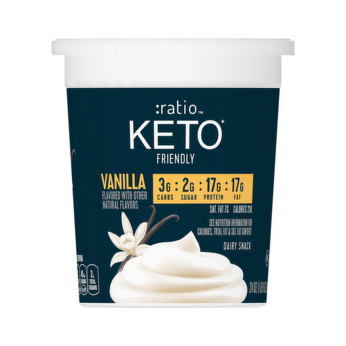 Ratio KETO Friendly Cultured Dairy Snack, Vanilla