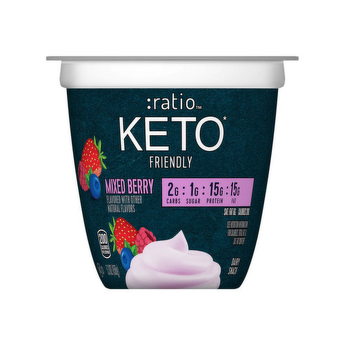 Ratio KETO Friendly Yogurt Cultured Dairy Snack, Mixed Berry